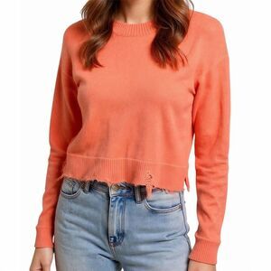 Storia Women's Peach Pullover Sweater L Sleeve Casual